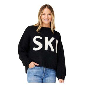 Krimson Klover Alpaca Wool Blend Cropped or Petite Sweater Black